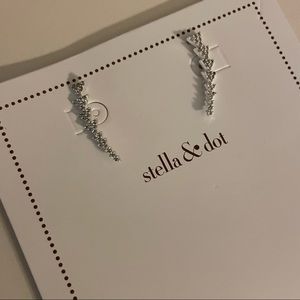 Stella & Dot Silver Rhinestone Earrings